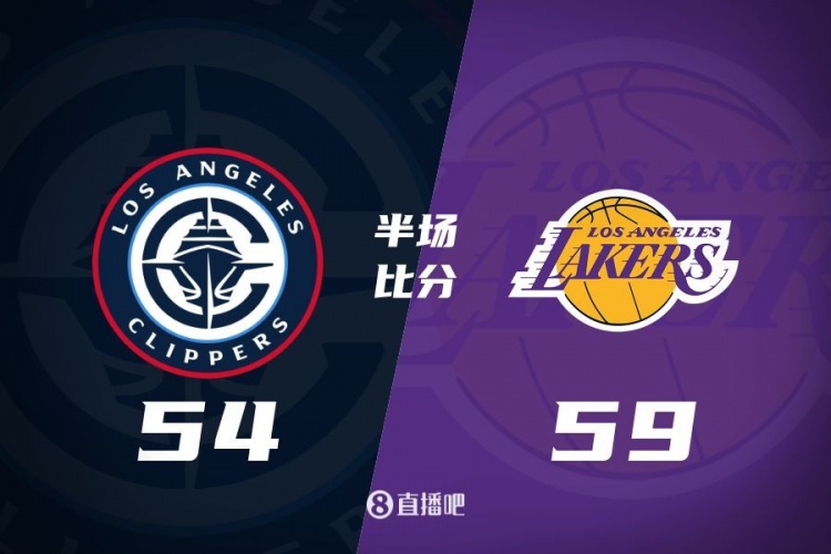 洛城德比！老詹高效砍17分 里夫斯傷退 哈登13+5 湖人半場(chǎng)領(lǐng)先5分