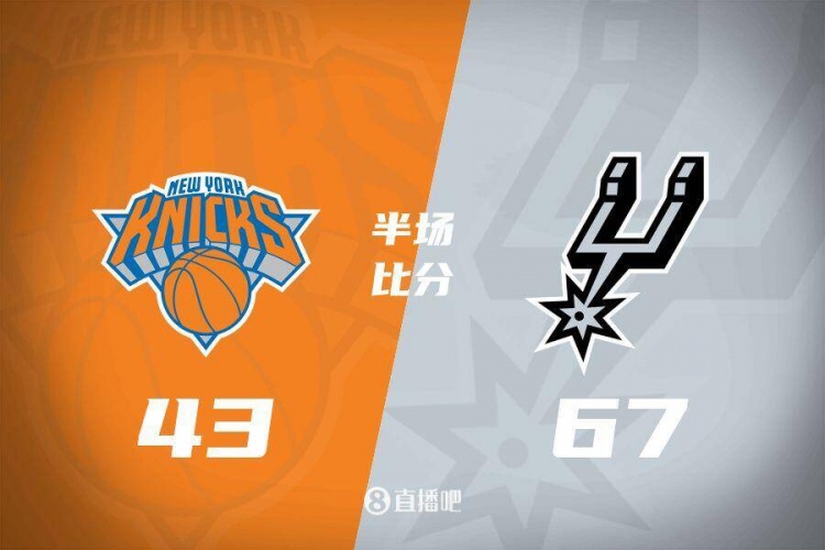  花了？馬刺半場(chǎng)4人得分上雙67-43領(lǐng)先尼克斯24分 唐斯19分