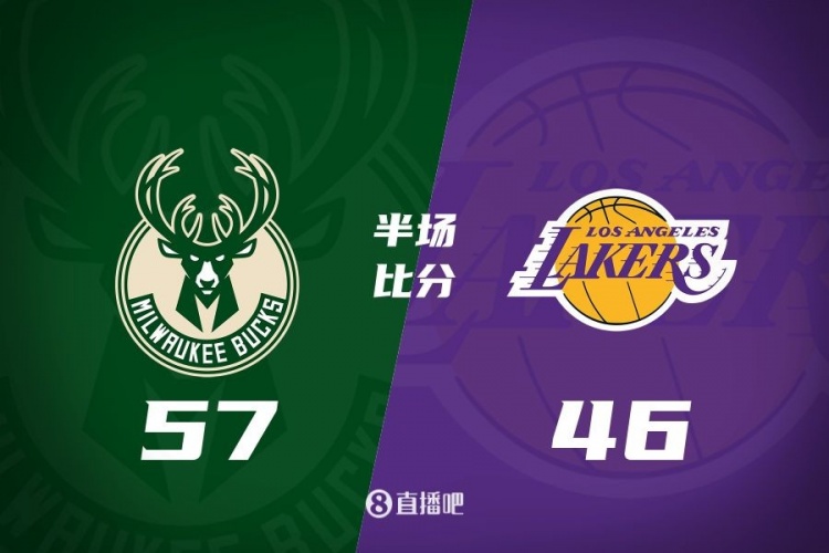  讓一套首發(fā)！布朗尼8分全隊最高 字母13+3 湖人半場(chǎng)落后雄鹿11分