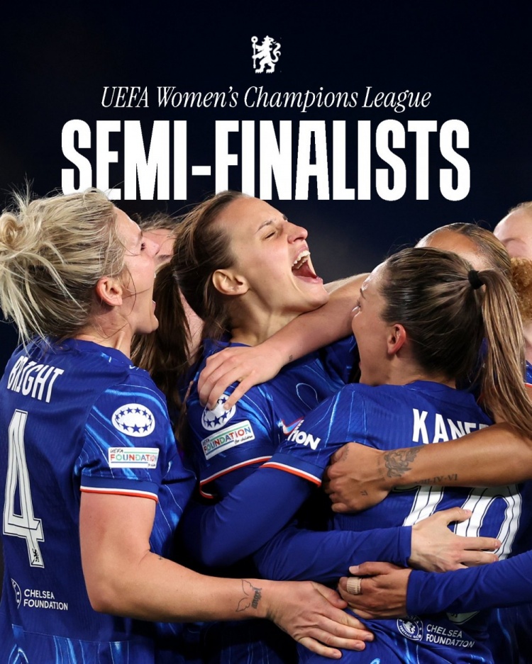  女足歐冠：切爾西3-0曼城&總比分3-2逆轉晉級四強，將對陣巴薩