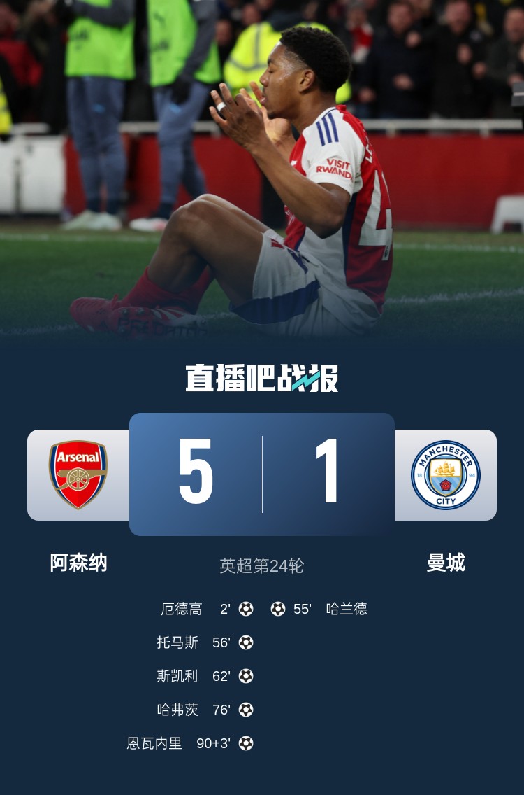  硬氣槍手無(wú)畏強敵！阿森納本賽季5-1碾壓曼城，3-0完勝皇馬