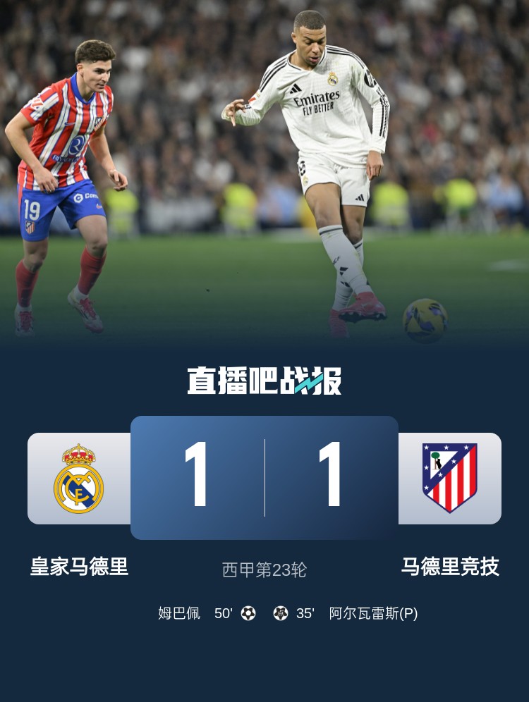  4平1負！皇馬聯(lián)賽對馬競已5場(chǎng)不勝，4次戰成1-1